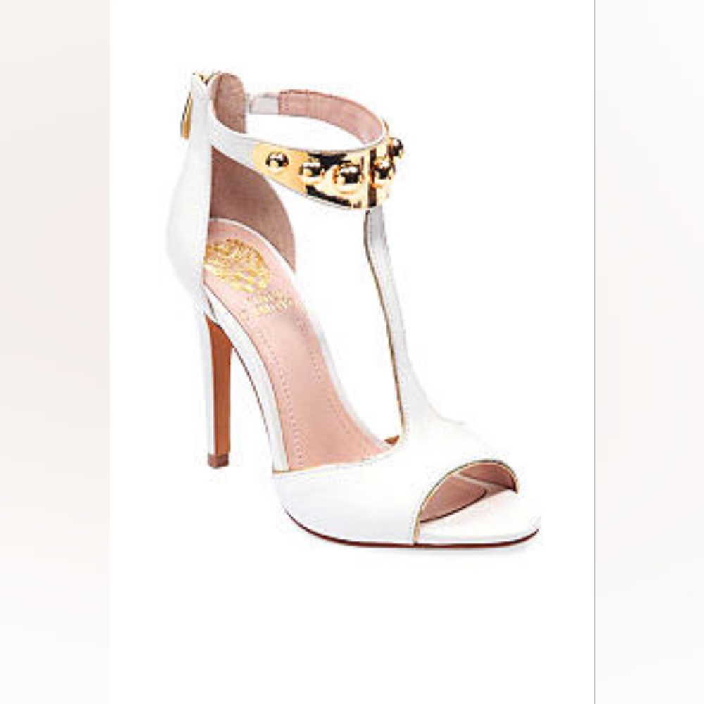 Vince Camuto White Heels Sz: 5.5